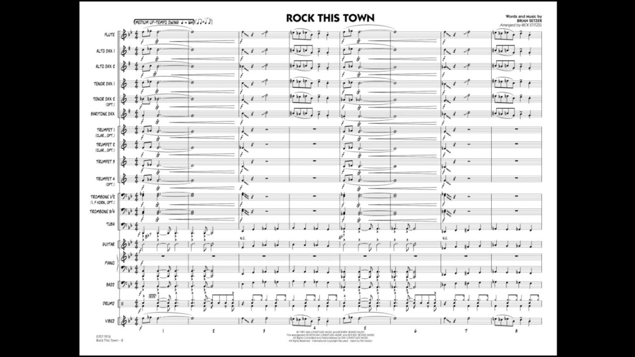 Rock This Town by Brian Setzer/arr. Rick Stitzel