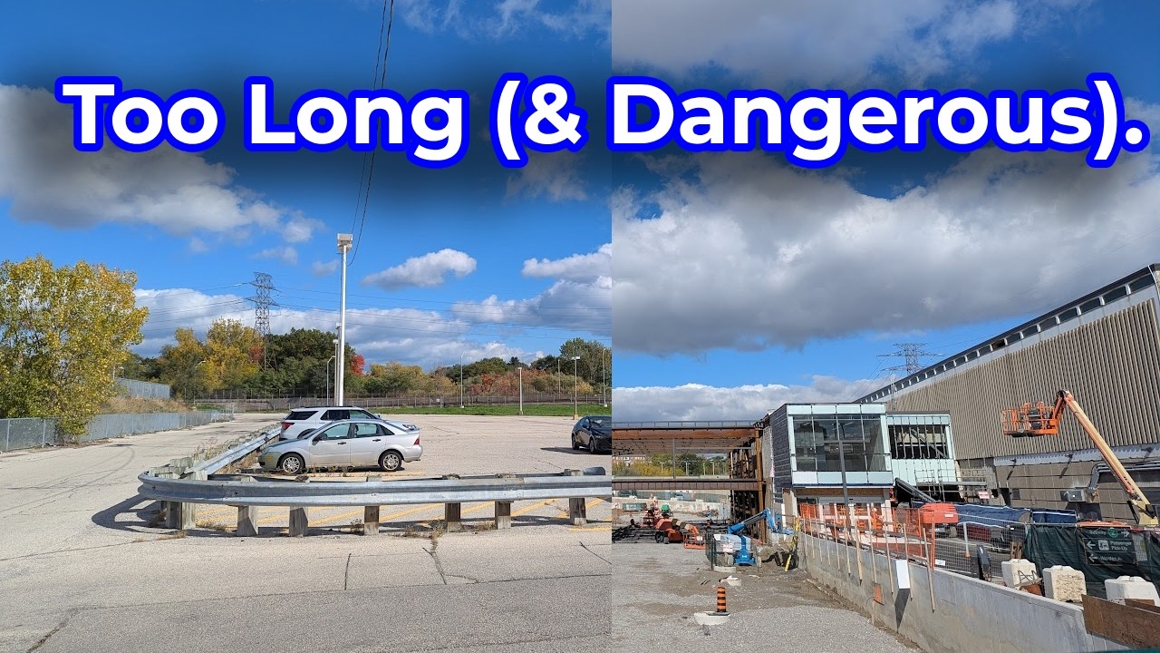 How LONG is the walk from the Warden Stn Parking Lot to the Subway?