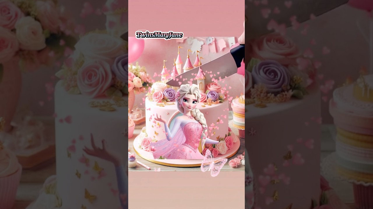 Elsa in PINK💗✨ Do you like it? #cake #ai #frozen #elsa #cakedecorating #desert #birthday #summer