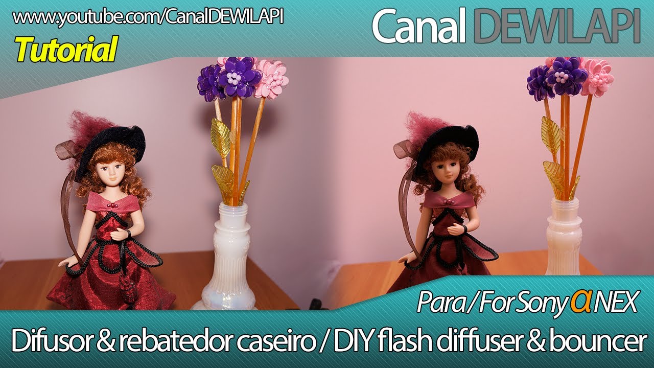 PROJETO DIY - Difusor e rebatedor caseiro para flash popup - Câmeras Sony NEX (Ou Canon, Nikon ...)