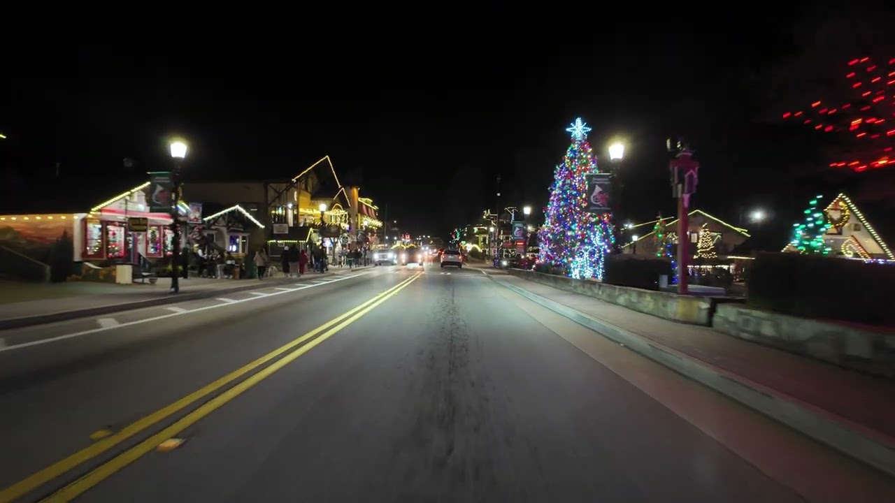 Helen Georgia's Christmas night lights.  #helen #helenga #christmaslights #djipocket3