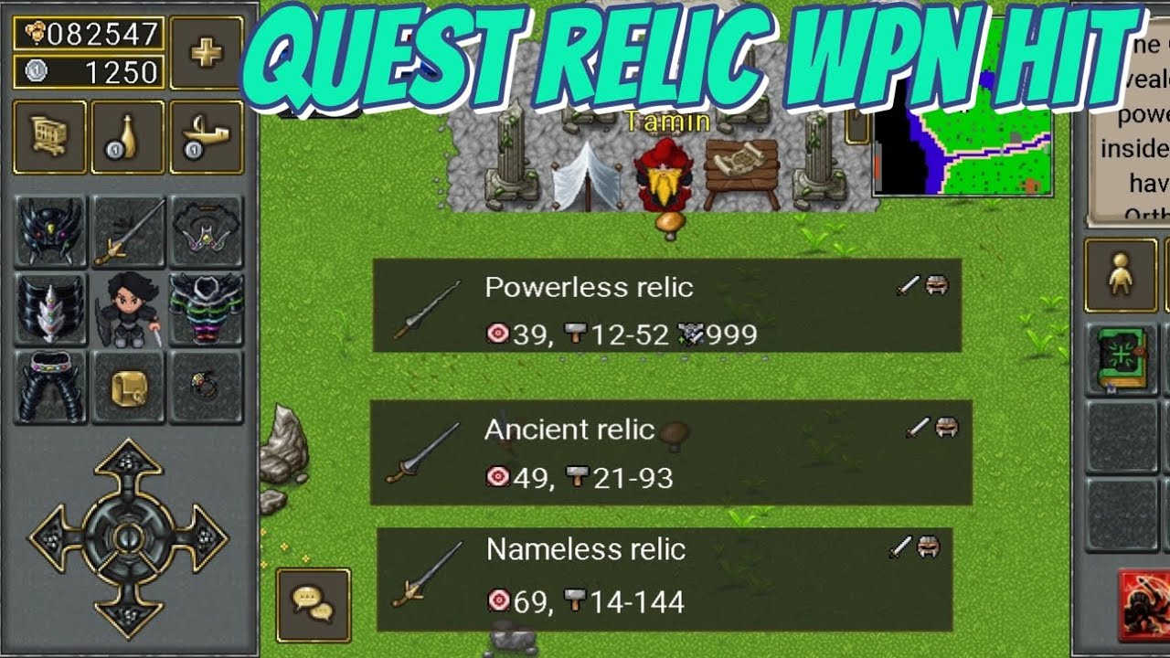 TIBIAME~🗿🗡️BUILDING RELIC WPN HIT  39 TO 69🗿🗡️~QUEST RELIC WPN