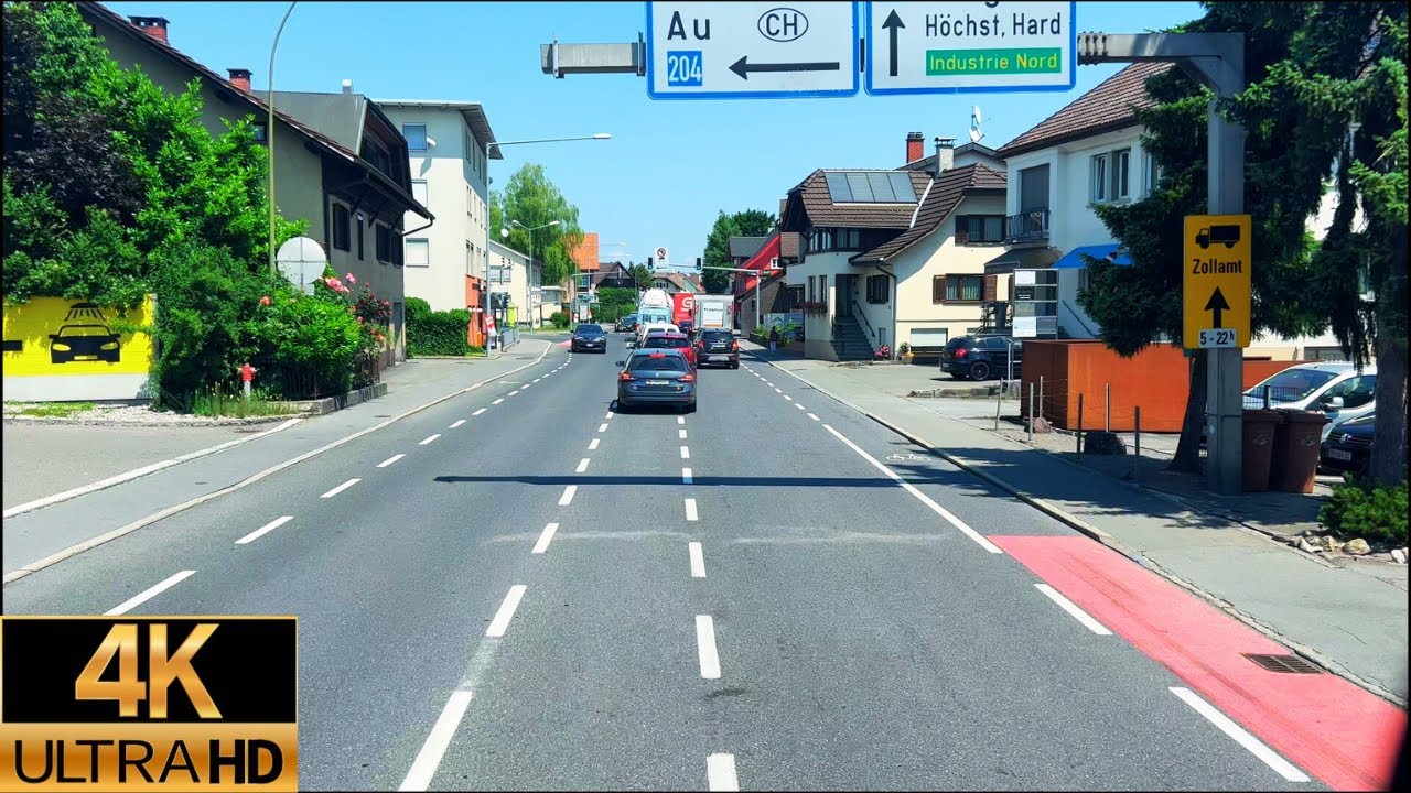 Driving in Austria Dornbirn to Lustenau