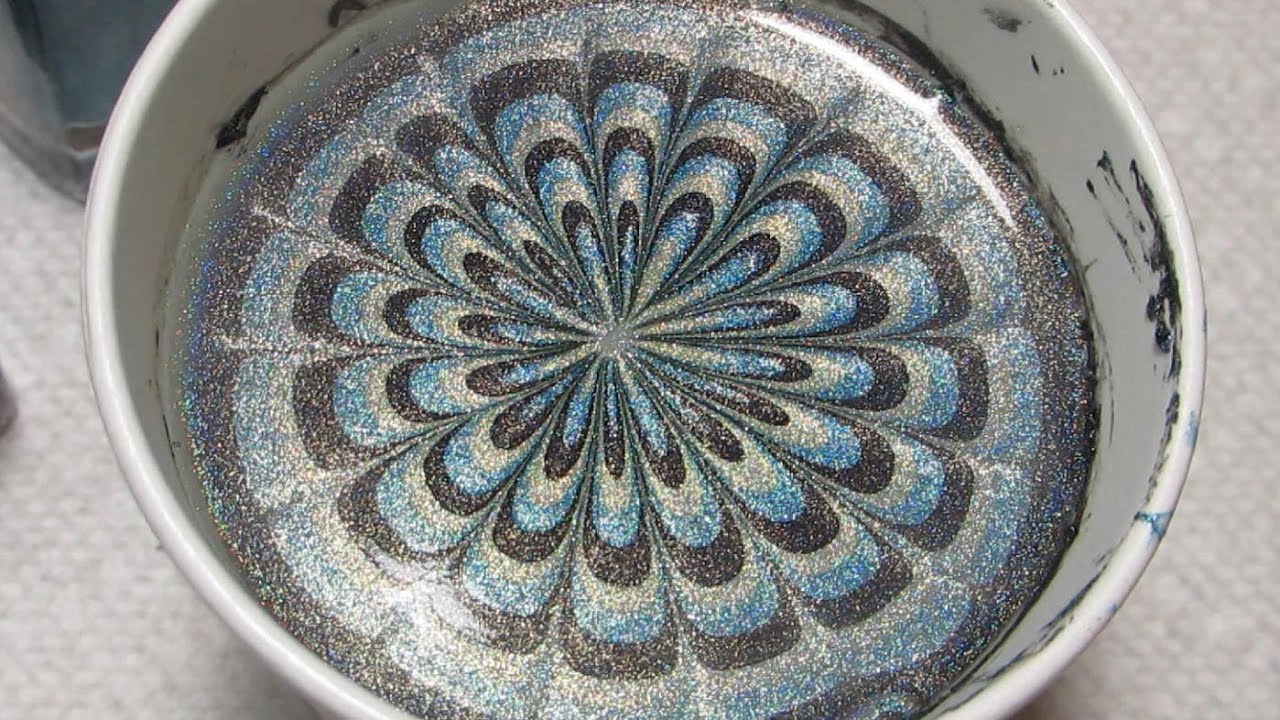 Black, Blue & Green Halo Hues | Water Marble March 2013 #1 | DIY Nail Art Tutorial