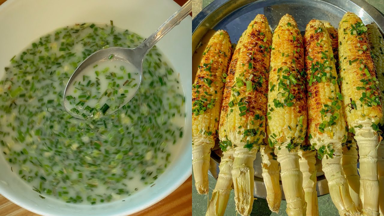 Grilled corn with sauce coconut milk/វិធីធ្វេីទឹកស្រូបលេីពេាតអាំងឲ្យមានរស់ជាតិឆ្ងាញ់