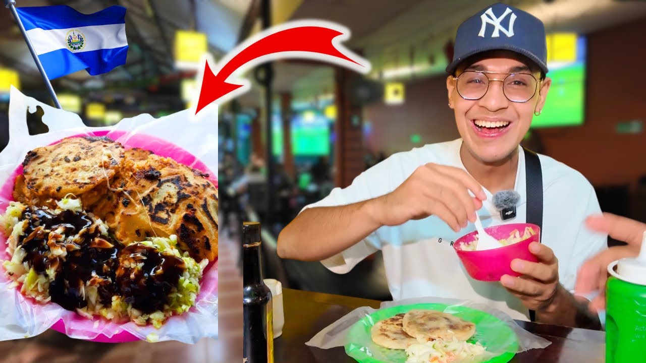 Así se comen las Pupusas en San Miguel 😱😳 Salsa Negra 😱