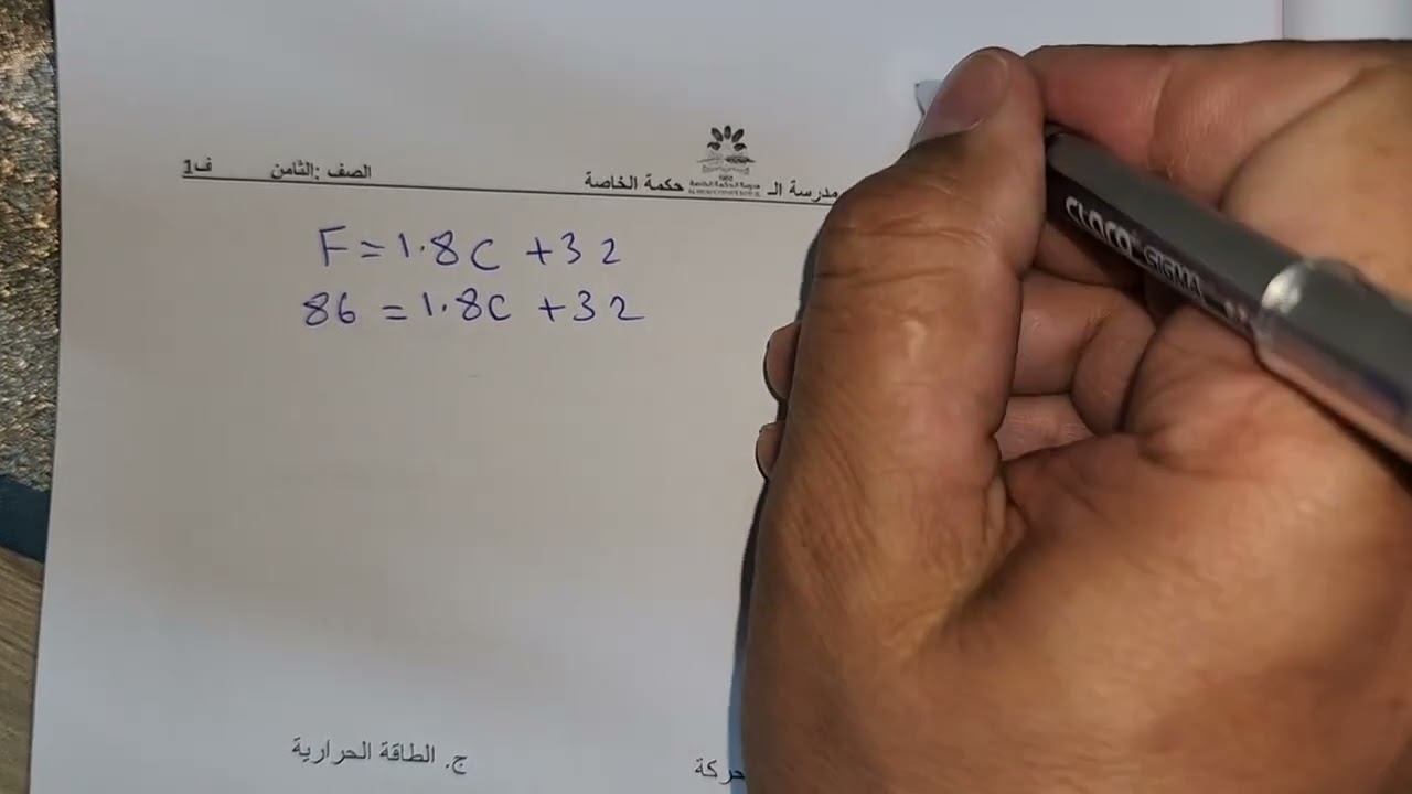 علوم ثامن.. ف1.. الوحدة.1 الطاقة الحرارية ...الدرس 1.1 الطاقة الحرارية ودرجة الحرارة والحرارة