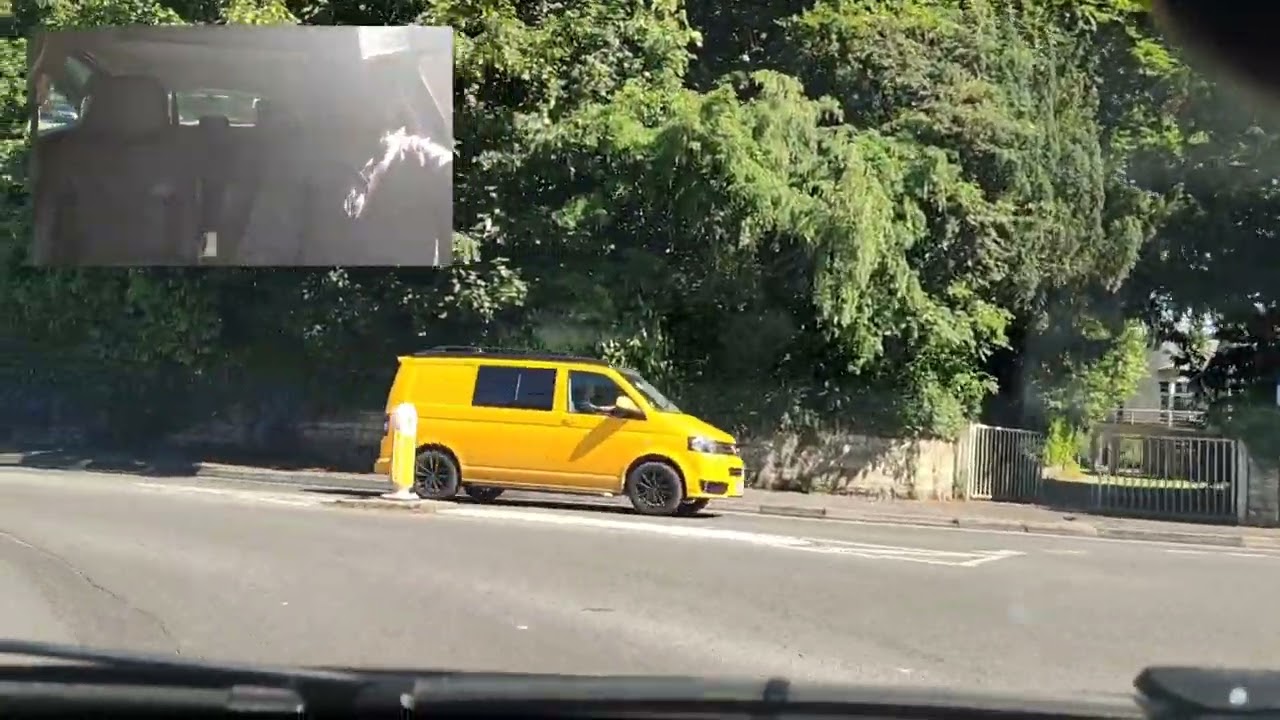 Driving through Devizes town. Wiltshire, England.