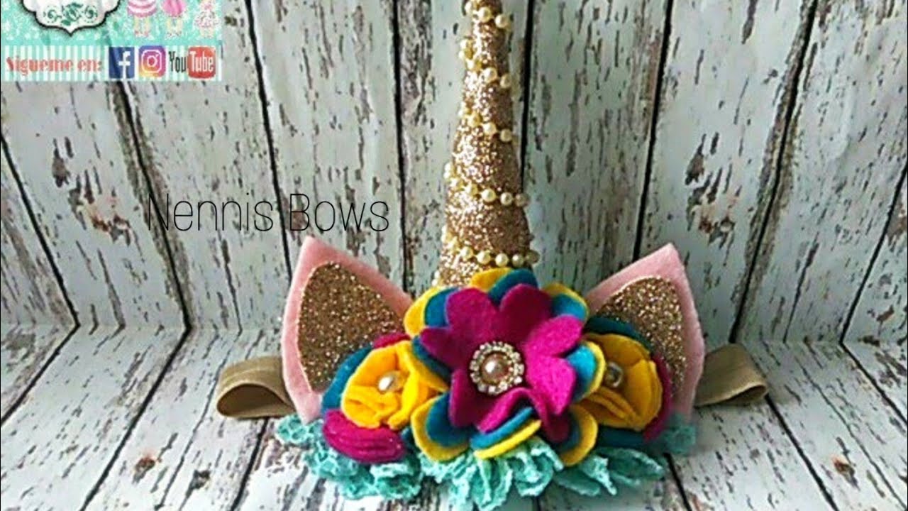 COMO HACER UNA TIARA O BALACA DE UNICORNIO PARA BEBÉ. DIY UNICORN BABY HEADBAND
