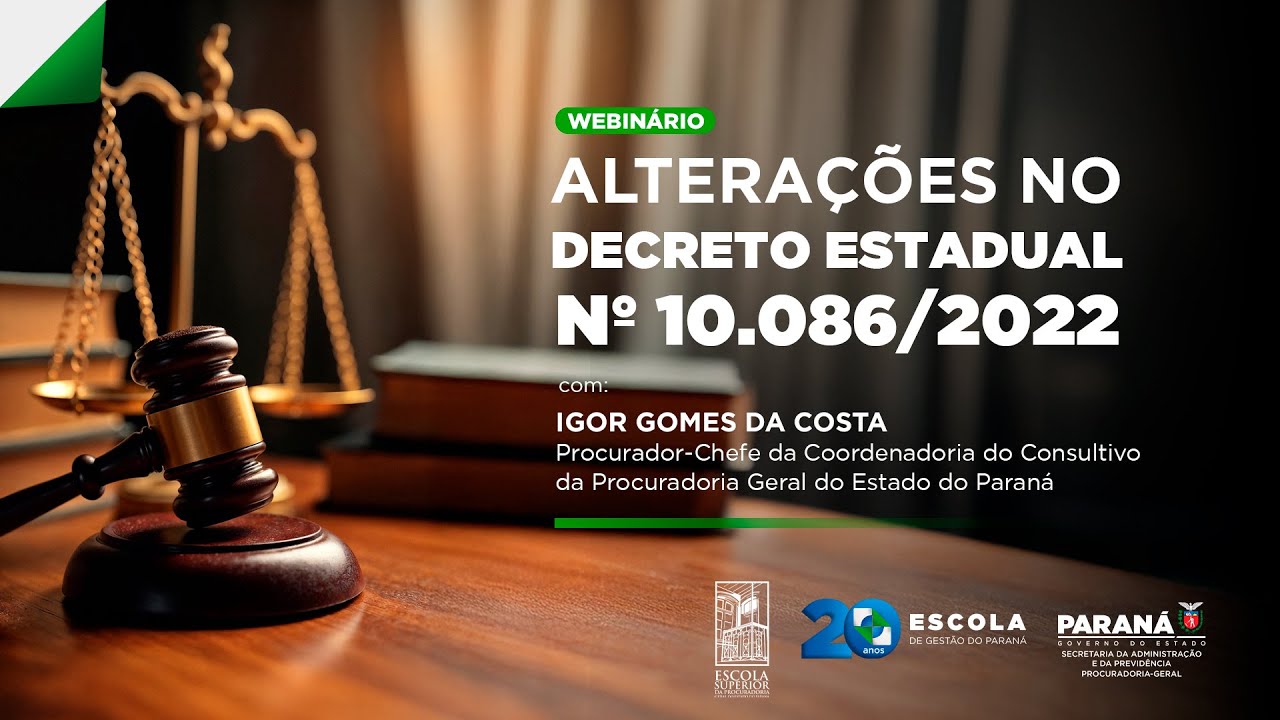 Alterações no Decreto Estadual nº 10.086/2022