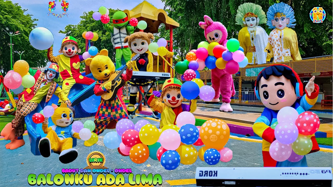 5 VERSI LAGU BALONKU ADA LIMA BARU‼️VIDEO KLIP ONDEL JOGET DAN BADUT LUCU FEAT LABUBU JOGET BERSAMA