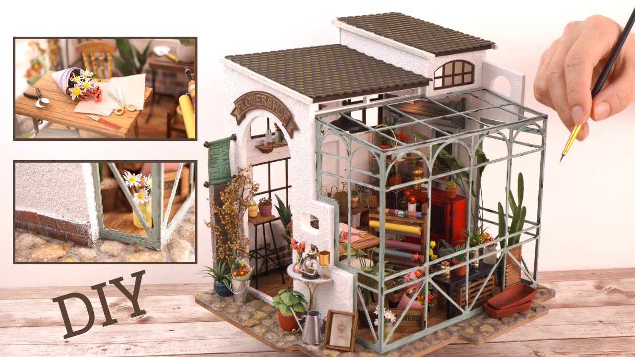 DIY Miniature Dollhouse Kit / Emily's Flower Shop (Customized Kit)