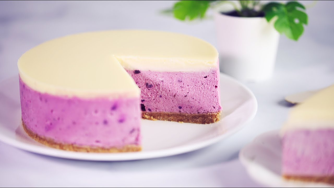 No Bake Purple Sweet Potato Cheesecake | 免焗紫薯芝士蛋糕 | Gâteau de fromage aux patates douces violettes