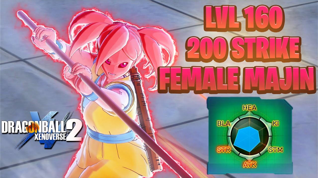 TOP TIER LVL 160 MAX 200 STRIKE FEMALE MAJIN POWER POLE BUILD DOES CRAZY DAMAGE! | Xenoverse 2