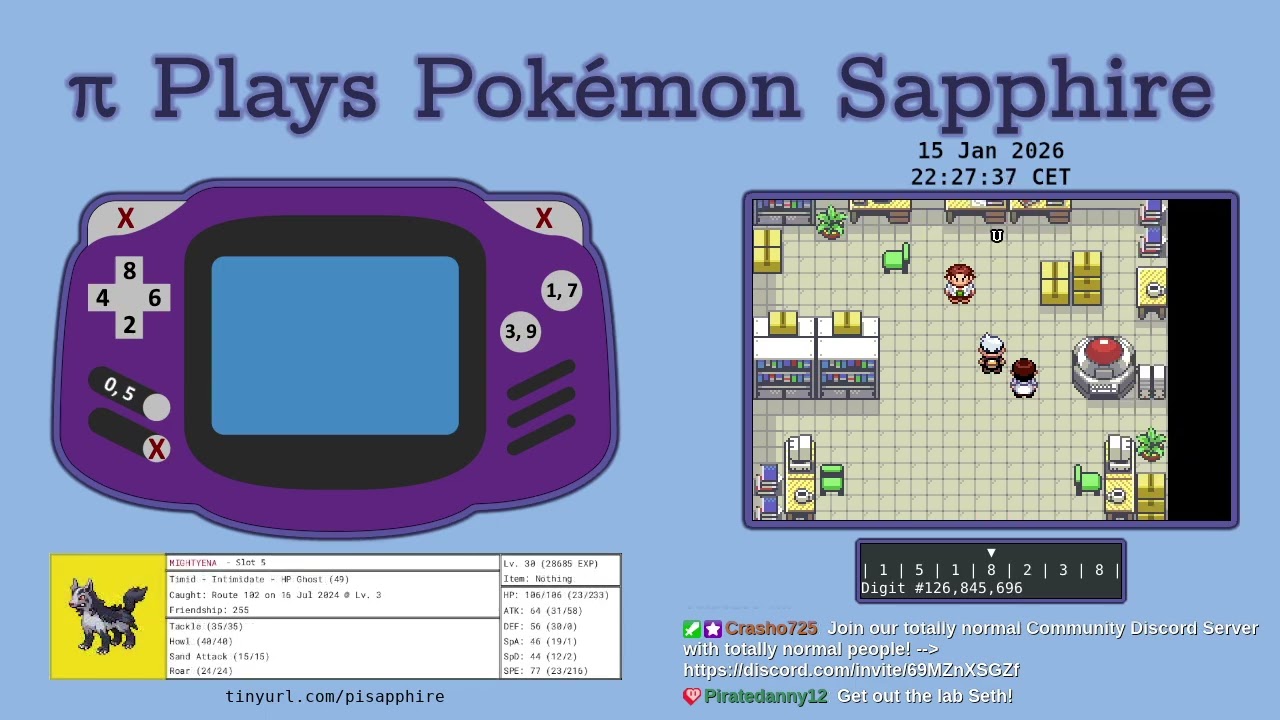 CAN THE NUMBER π BEAT POKÉMON? | Pi Plays Pokémon Sapphire - Stream #769 Part 3
