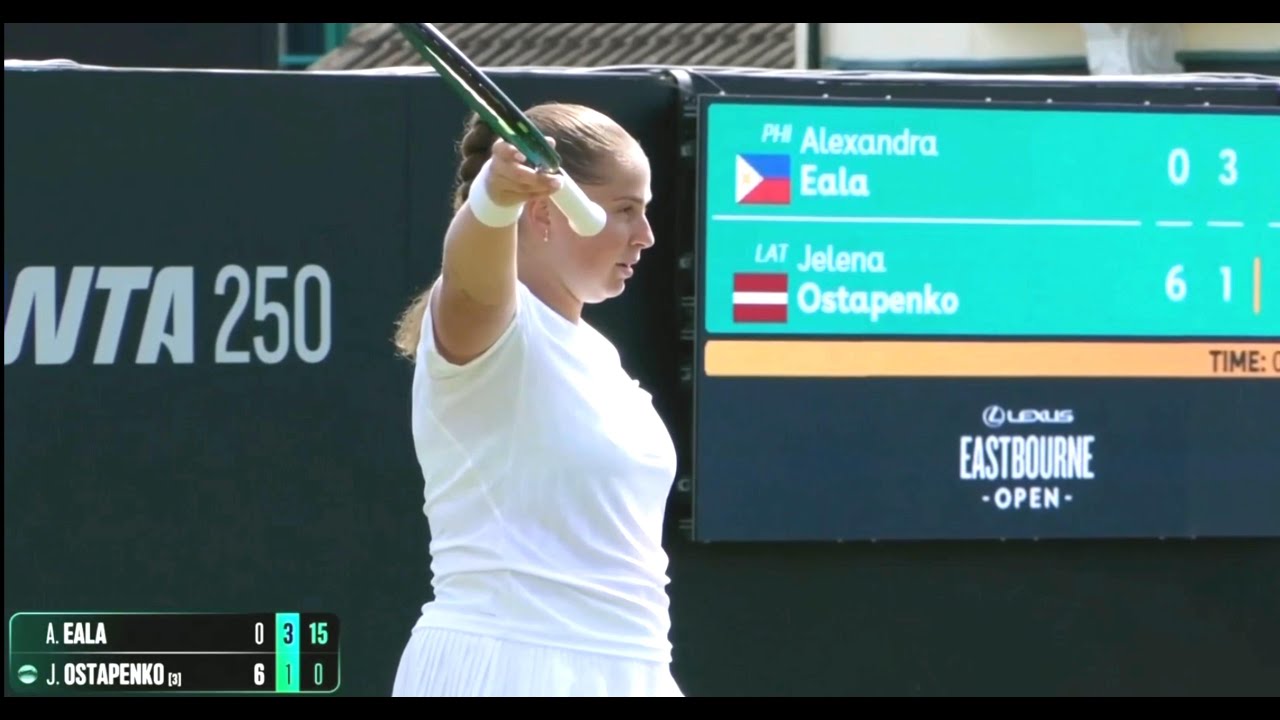 JEĻENA OSTAPENKO ACTING CRAZY COMPILATION VS ALEX EALA | LEXUS EASTBOURNE OPEN