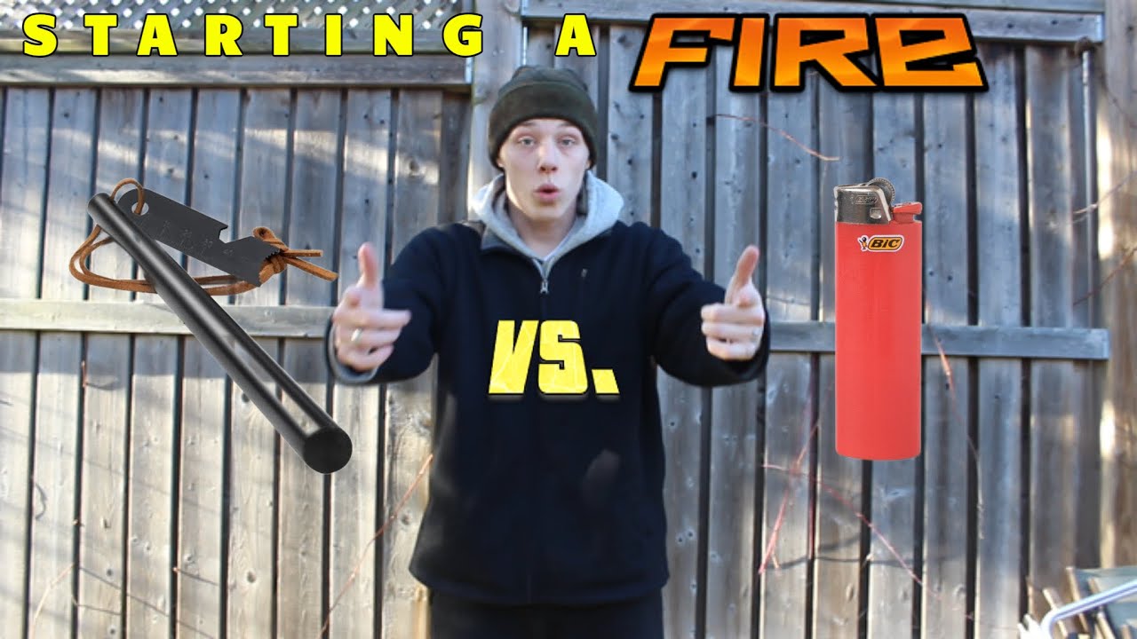 STARTING A FIRE!! [BIC Lighter Vs. Ferro Rod]