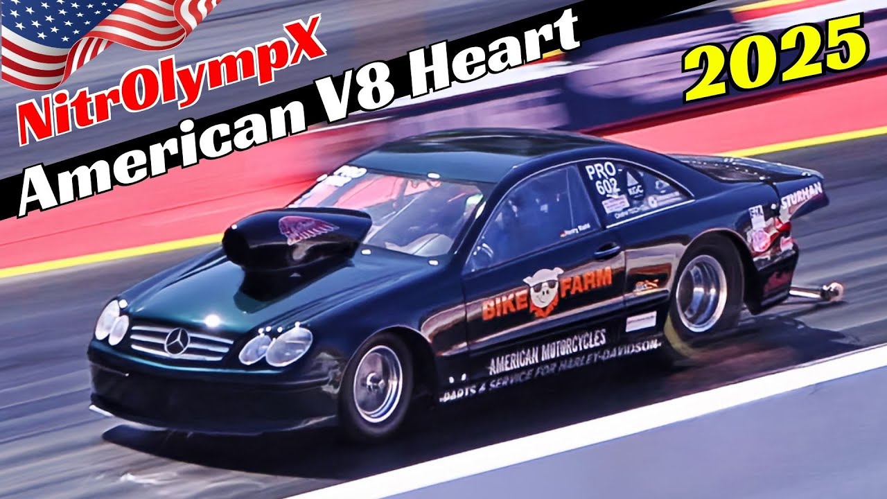 💪 Europeans with American Hearts at NitrOlympx 2025 - Drag Racing Mercedes CLK, Alfa GTV, BMW E28