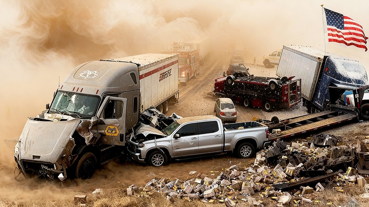 Chaos in Colorado ! Massive Dust Storm Unleashes Catastrophic Multi-Vehicle Crash on I-25 Pueblo