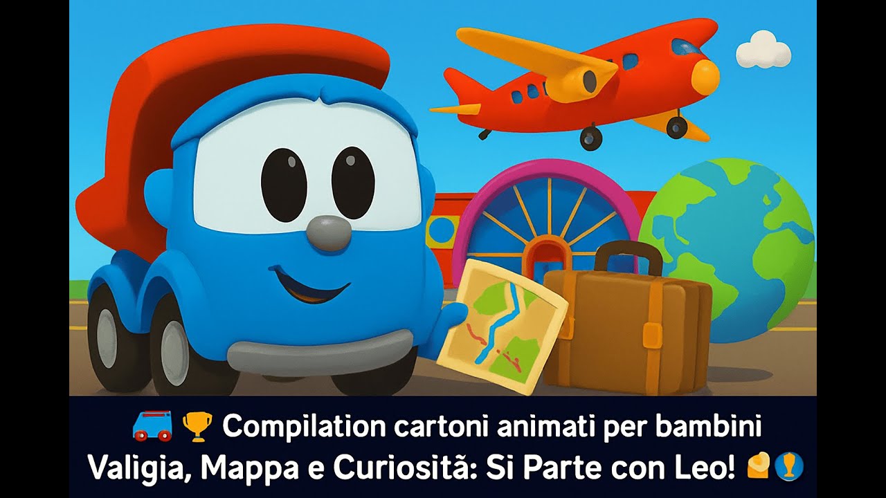 🚚🏆🪐 Compilation cartoni animati per bambini | Valigia, Mappa e Curiosità: Si Parte con Leo! 🌎💼🗺️