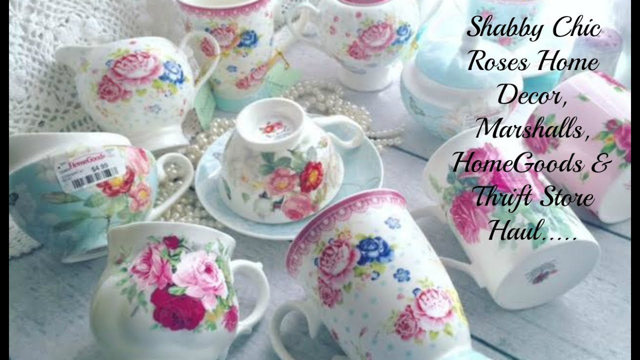 ShabbyChic Roses Home Decor Haul, Marshalls, HomeGoods & Thrift Stores