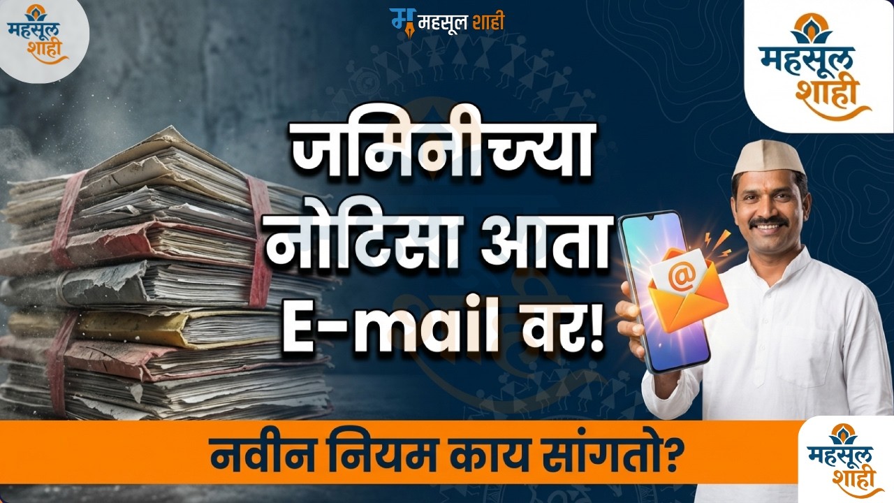 जमीन महसूल नोटीस आता ई-मेलद्वारे बजावणी | महाराष्ट्र जमीन महसूल संहिता सुधारणा 2026 | MahsulShahi