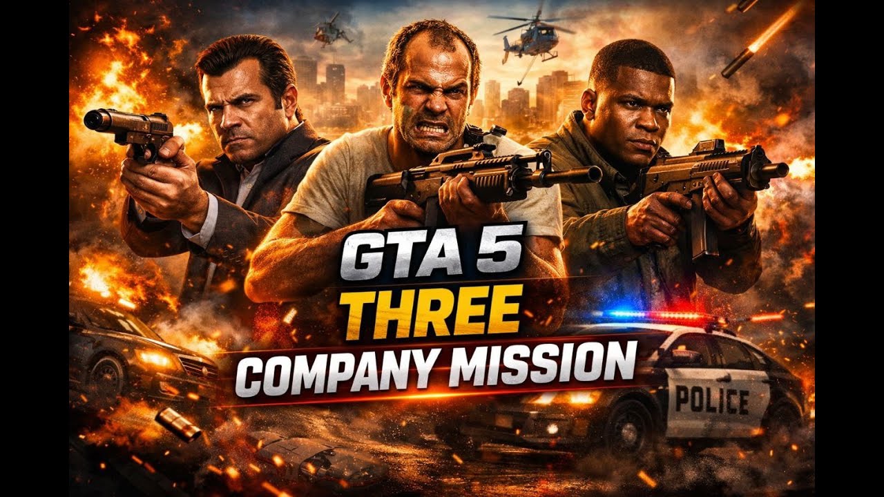 😱 Three Company Mission GTA 5 | Michael Trevor Franklin Together 🔥