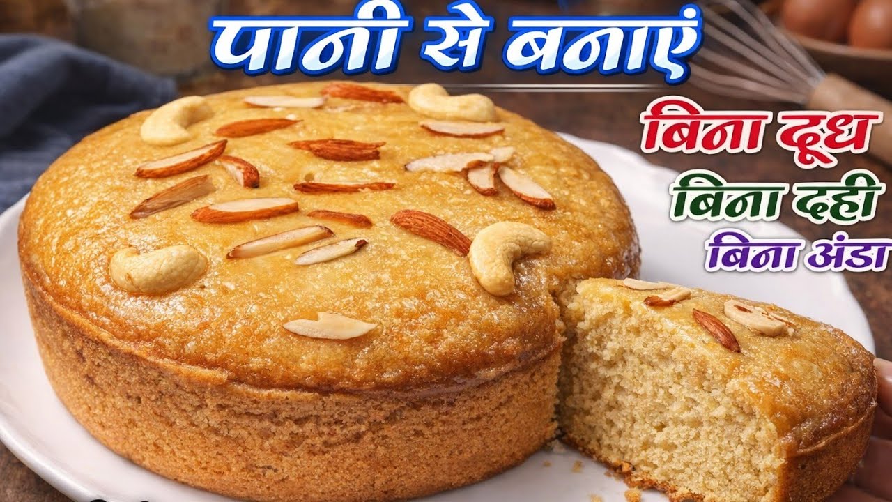 बिना दूध बिना दही पानी से बनाएं केक सीधे कढ़ाई मे | Eggless Cake Recipe | Pani Se Cake | Kadhai Cake