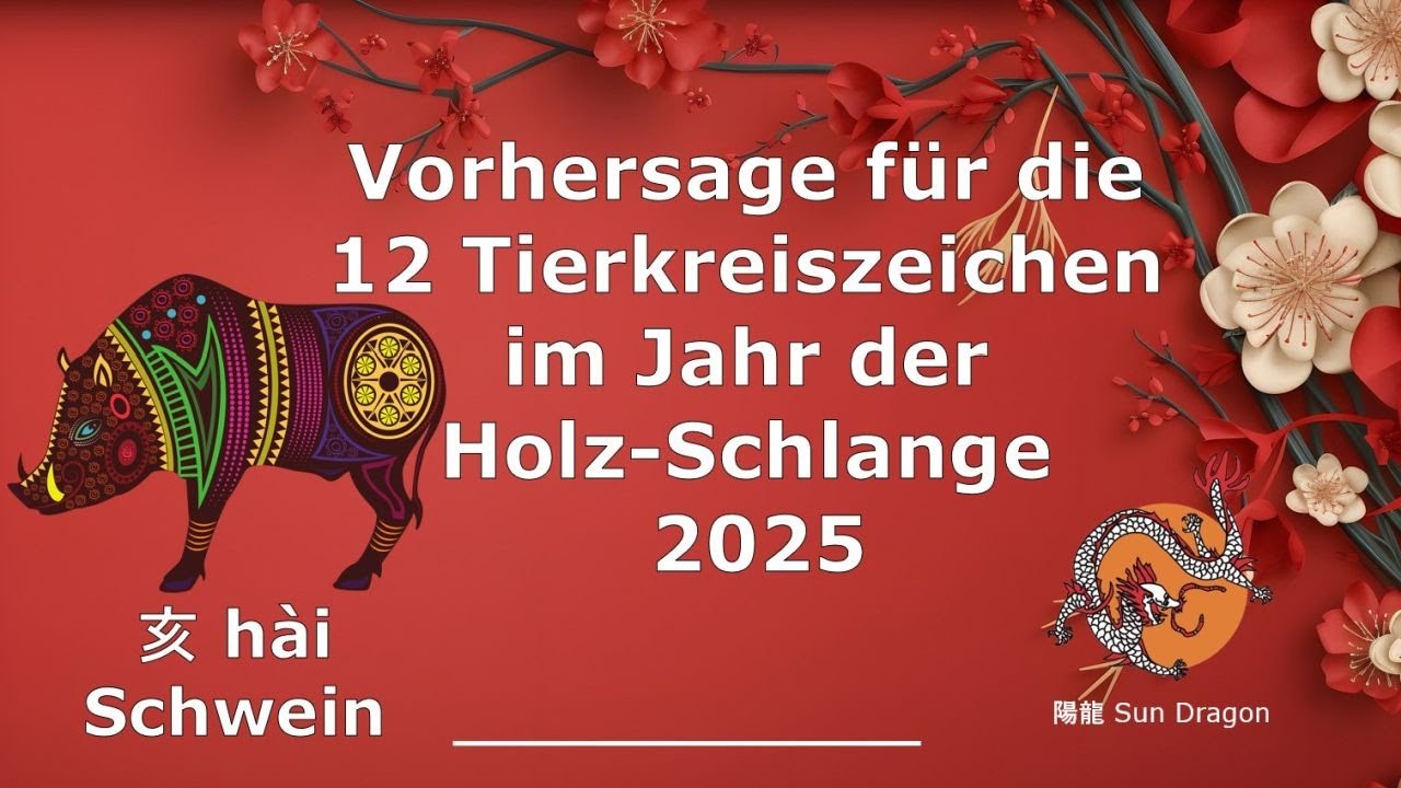 Chinesisches Horoskop 2025: Tierkreiszeichen Schwein