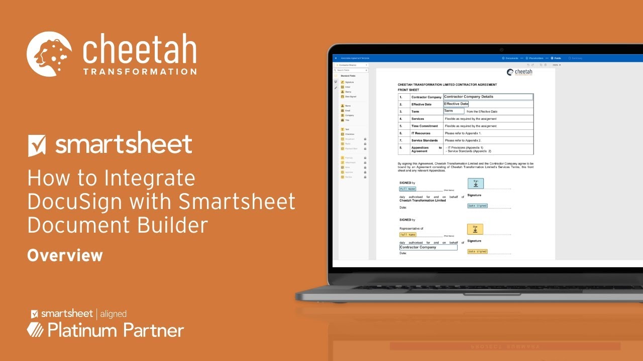 Smartsheet Document Builder with DocuSign Integration Overview