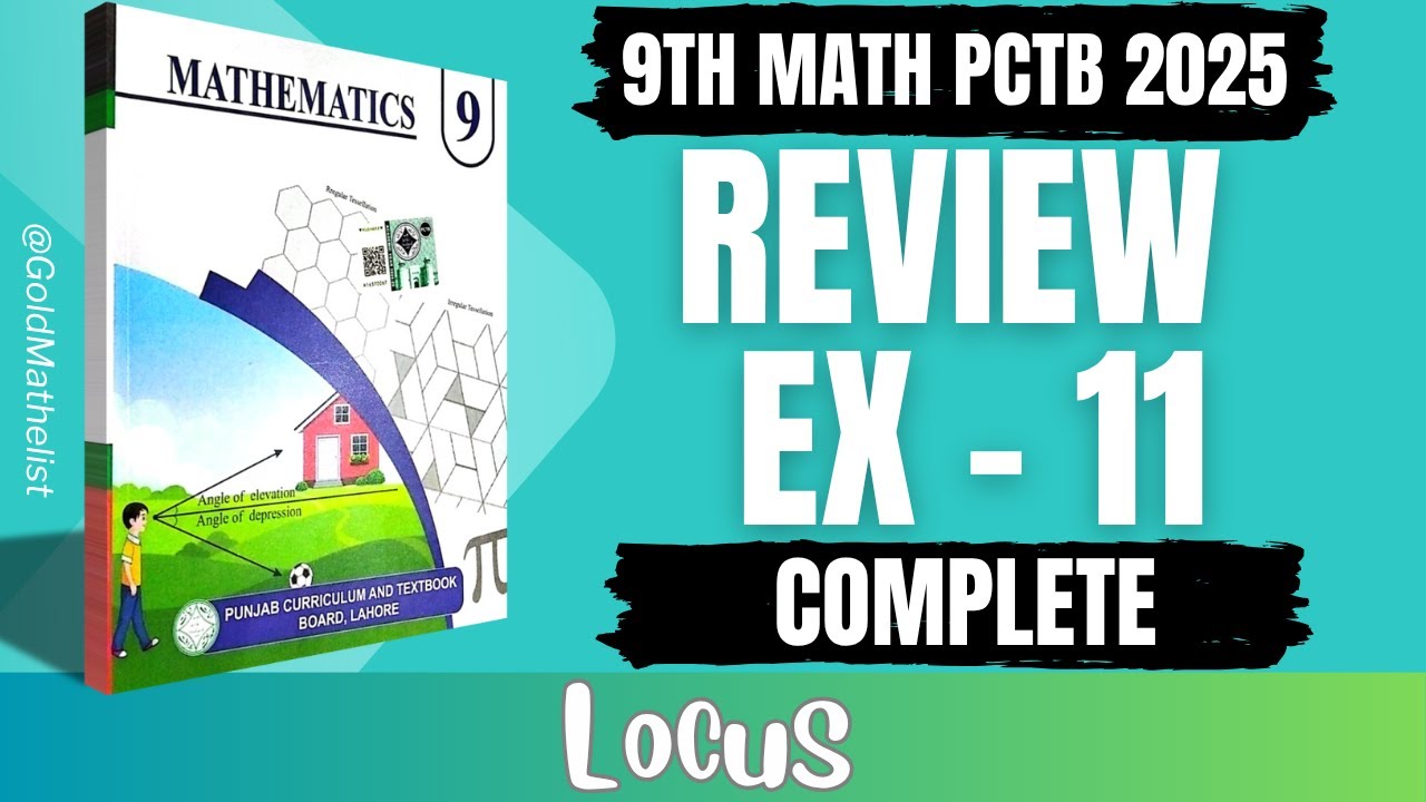 Class 9 maths review exercise 11 New book || 9th Maths chapter 11  review ex 11 || Locus || PCTB