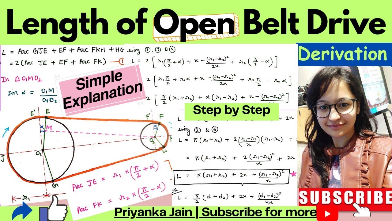 Length of Open Belt | Derivation | Step by Step | Complete Explanation @pragyaniketan92