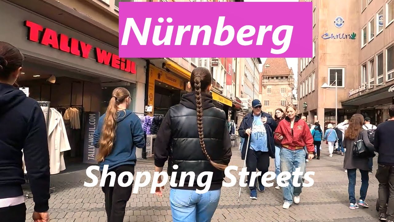 Nürnberg walk (2): shopping streets to Main Station: Nürnberg Stadtzentrum bis zum Bahnhof HBF