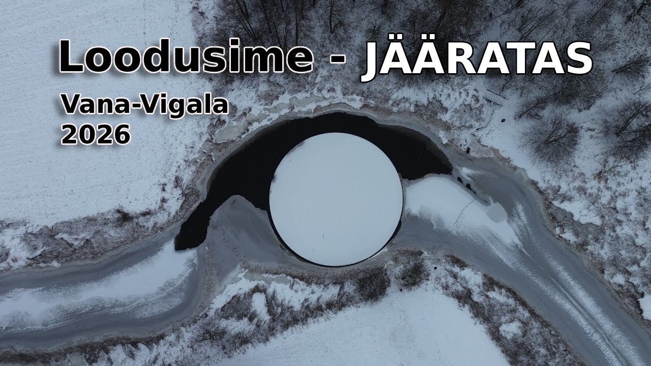 Vana-Vigala p&ouml;&ouml;rlev j&auml;&auml;ratas drooniga &uuml;levalt ❄️ Ime, mida Eestis n&auml;eb harva!