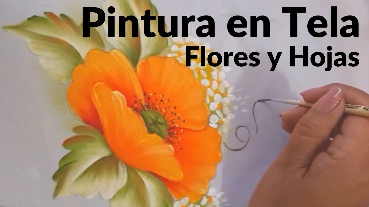 Pintura en Tela Flores y Hojas