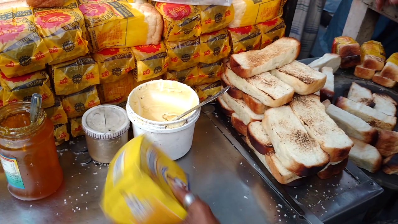 BUTTER TOAST,JELLY TOAST AND TEA,VERY POPULAR STREET TIFFIN IN KOLKATA.
