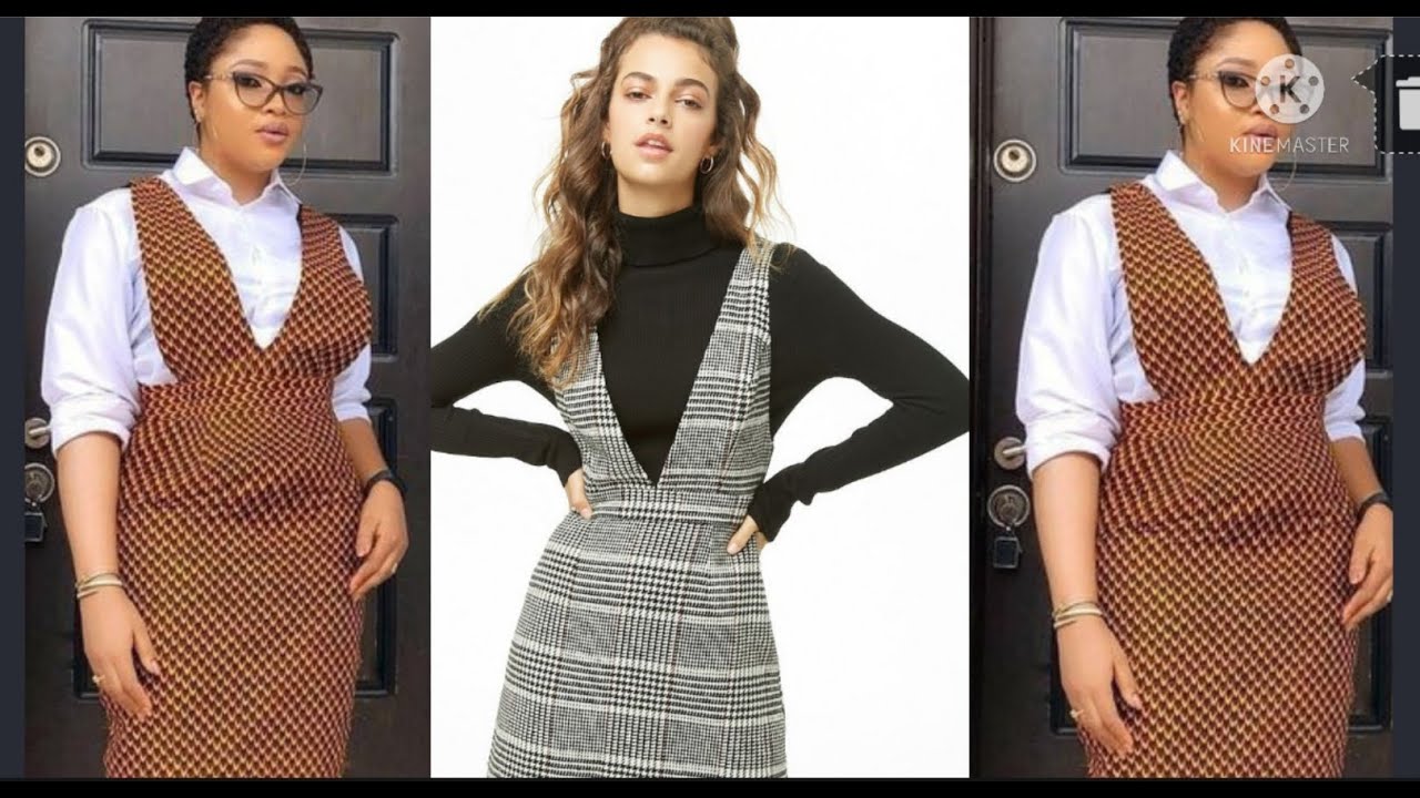 DIY ; Pinafore dress cutting and stitching  TUTORIAL / How to make a pinafore dress with band