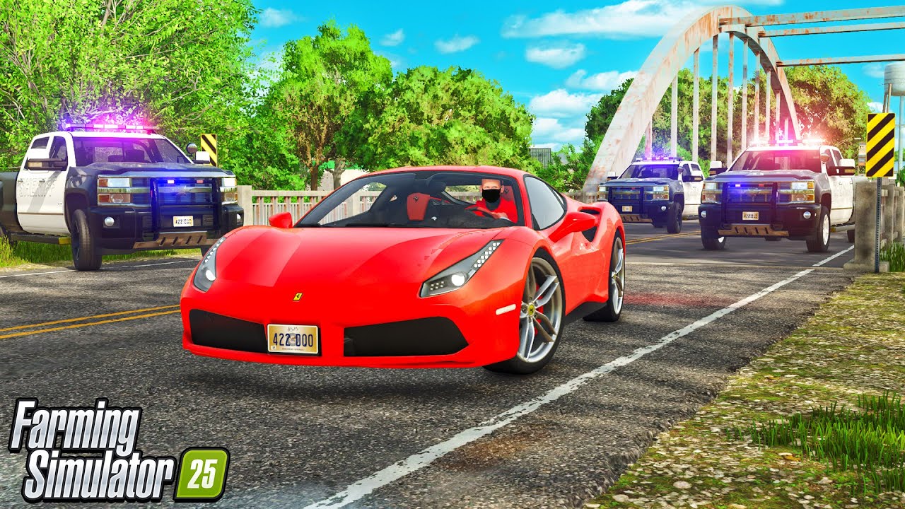 THE COPS SEARCH FOR ME! *ARRESTED* (POLICE CHASE) Farming Sim 25