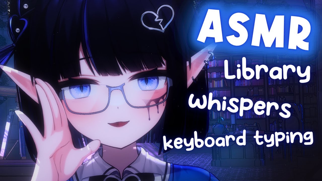 【3DIO ASMR】Sleepy Library ASMR 📚 keyboard-clacking, soft-whispers, book pages ~ Work/Sleep Aid