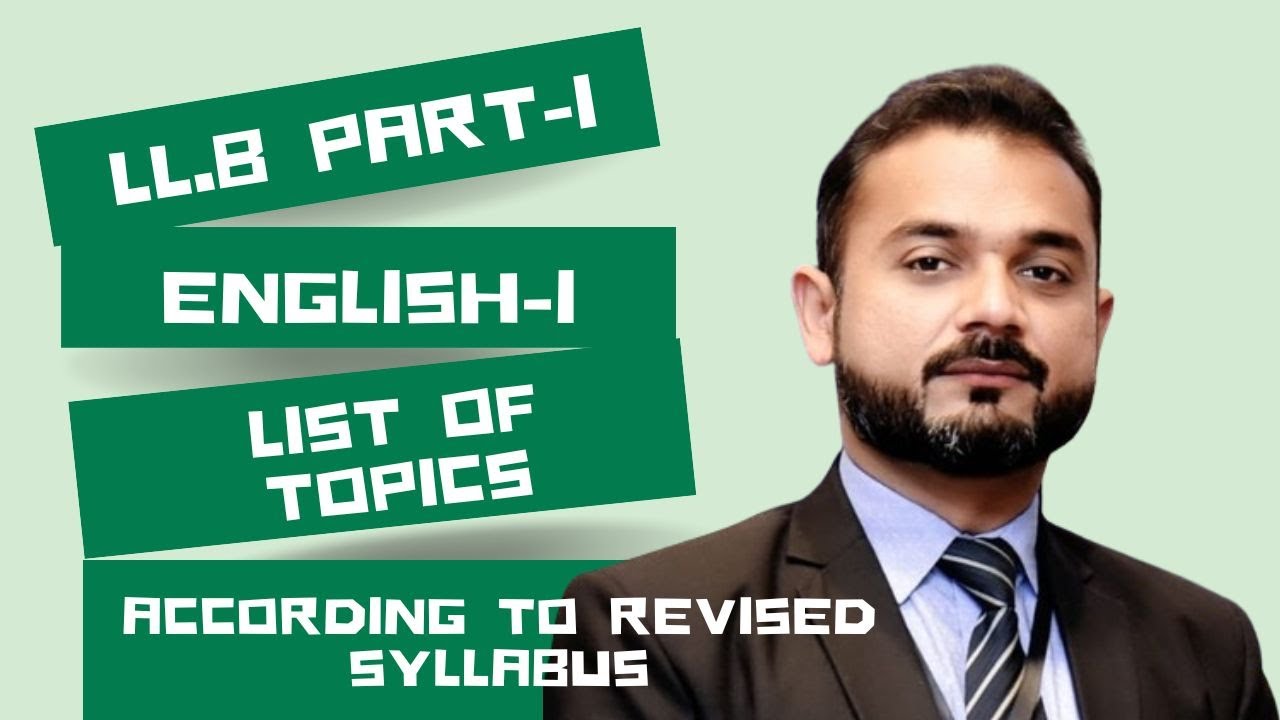 English-1 | List of Topics | LL.B Part-1 | Syllabus | Law | Lisals Law