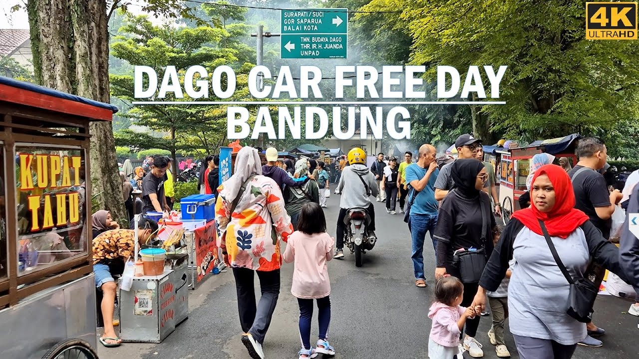 Dago Car Free Day❗ Hari Bebas Kendaraan di Jalan Dago [Jalan Ir. H Juanda] - Bandung 【4K】