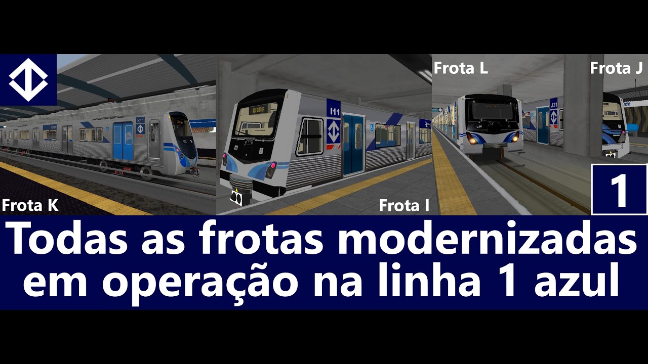 Metrô  SP | Todas as frotas modernizadas em operação na linha 1 azul (Frotas I, J, K e L)