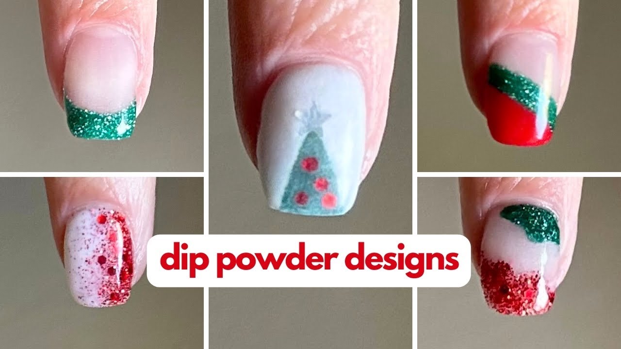 5 Festive Dip Powder Nail Designs For Christmas!