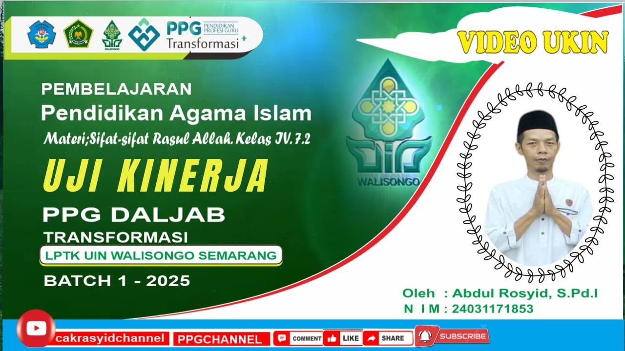 VIDEO UKIN PPG DALJAB KEMENAG RI BATCH 1 TAHUN 2025 DI LPTK UIN WALISONGO SEMARANG 
