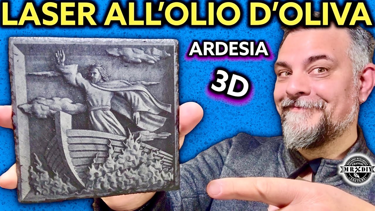 Tutorial. Incisione laser su roccia ardesia con olio di oliva e WD40. Incisore Atomstack X24 pro 24W