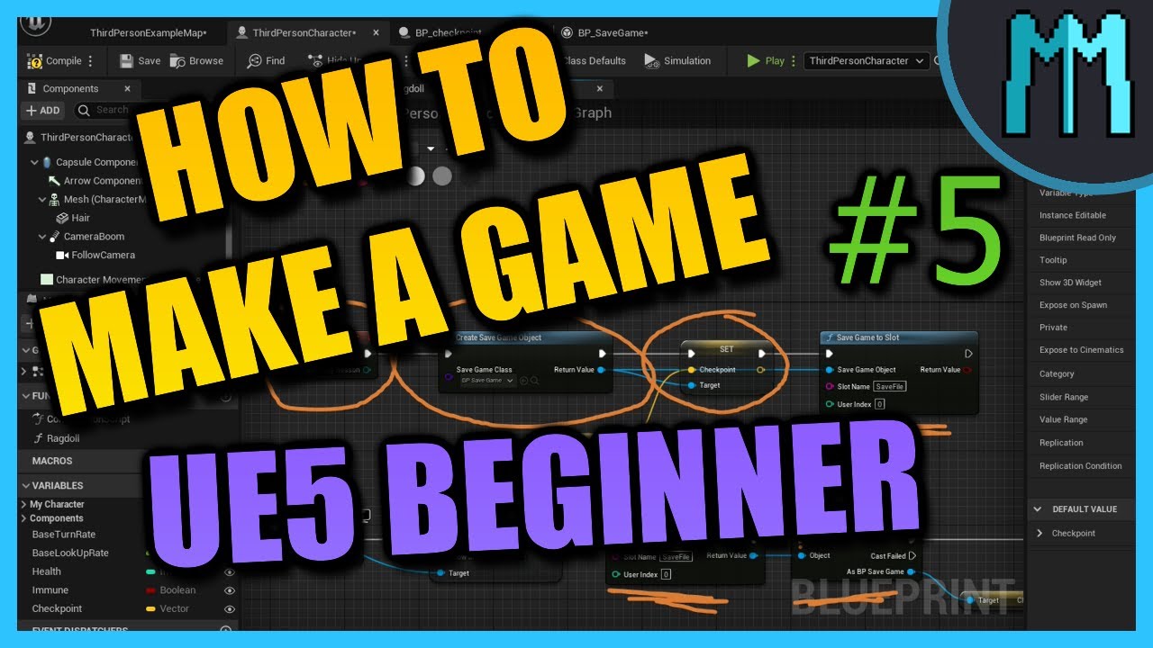 Checkpoint, Save & Particles - UE5 Beginner Tutorial #5