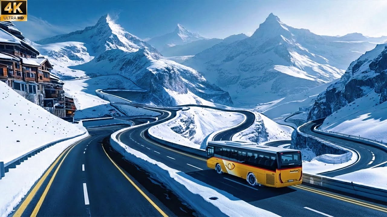 ✨ Breathe Deeply – An Inspiring Winter Drive Through the Heart of the Swiss Alps | 4K