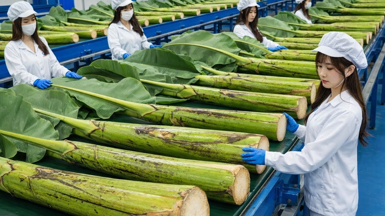 How Banana Stems Are Turned Into Valuable Products 🌱  Inside a Modern Processing Factory