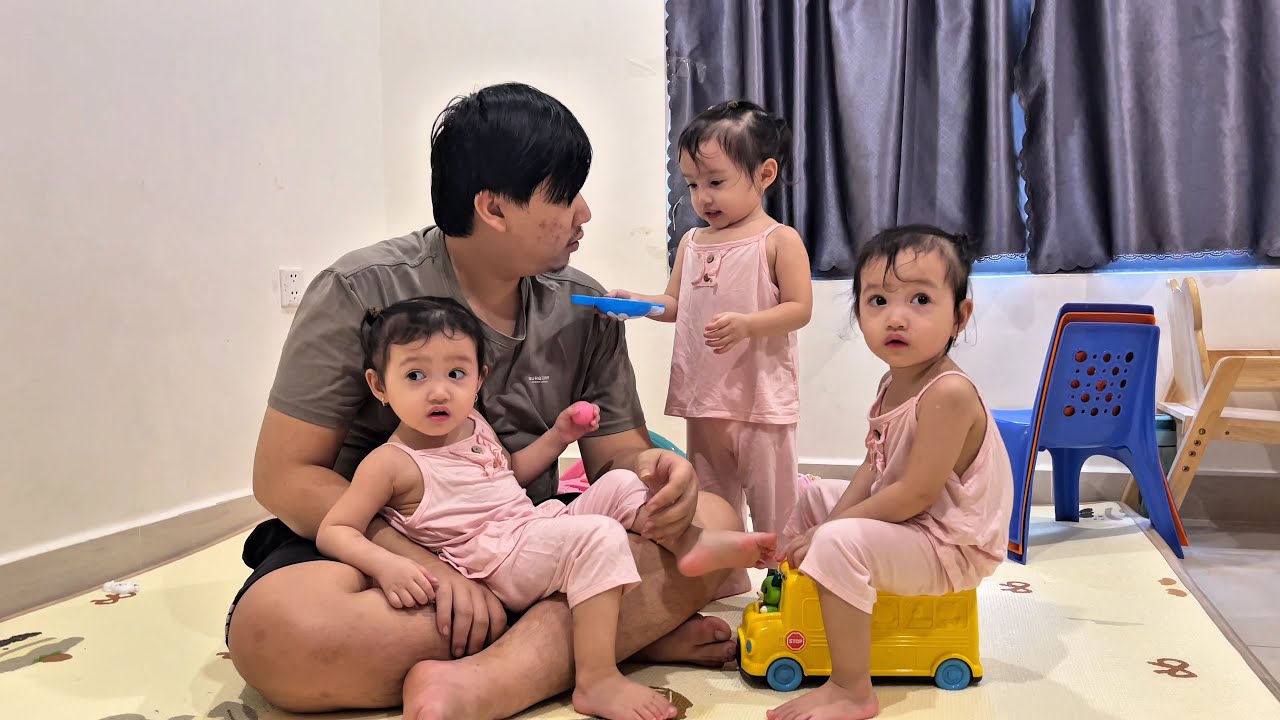 Ba nàng tiên quấn quýt vui chơi cùng ba Dũng | Yến Nhi - Mẹ Ba Nàng Tiên