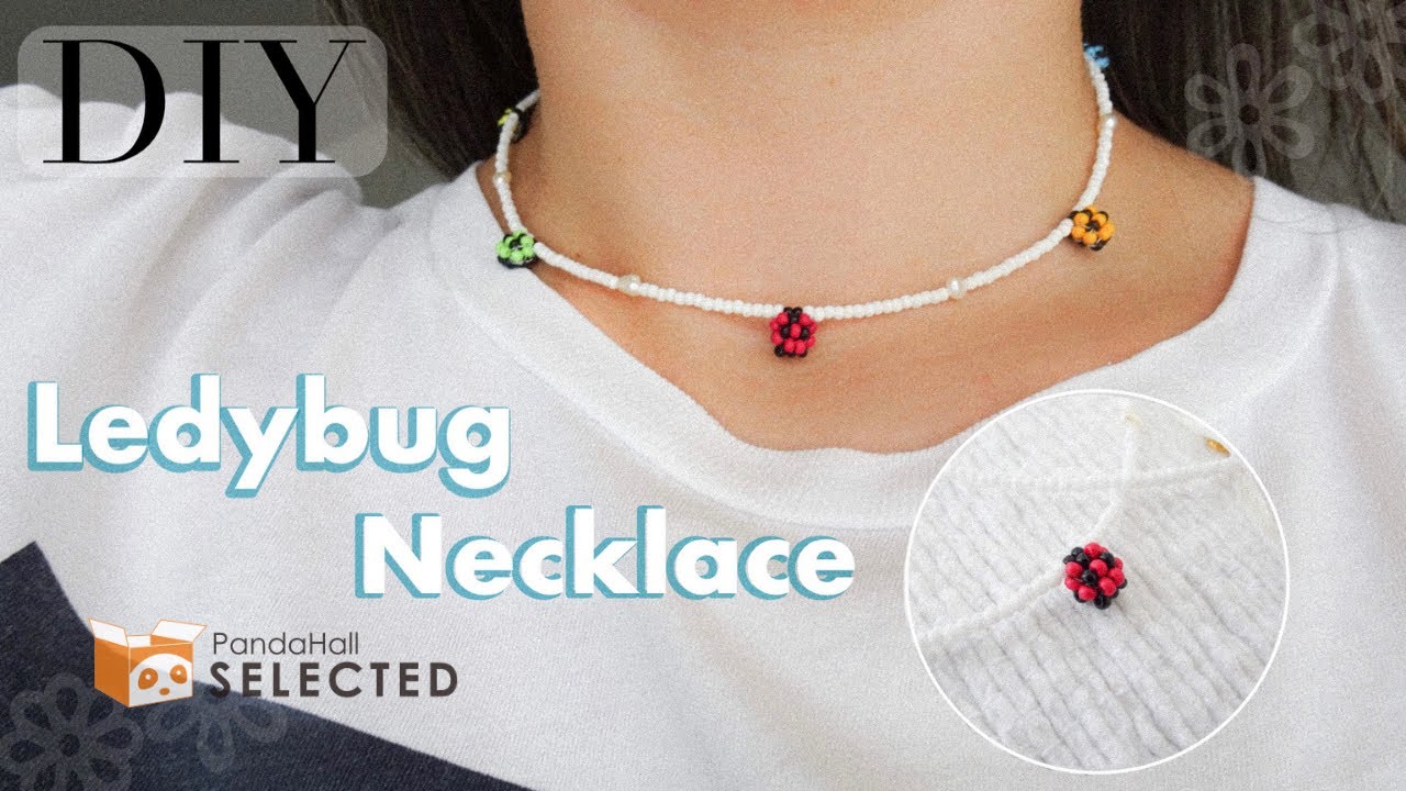 #DIY Beaded ladybug Necklace/seed beads necklace tutorial/Pandahall selected